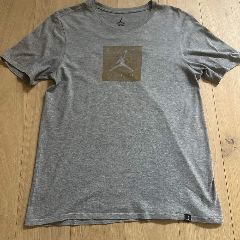 Jordan Gray Short Sleeve Tee with Gold Logo